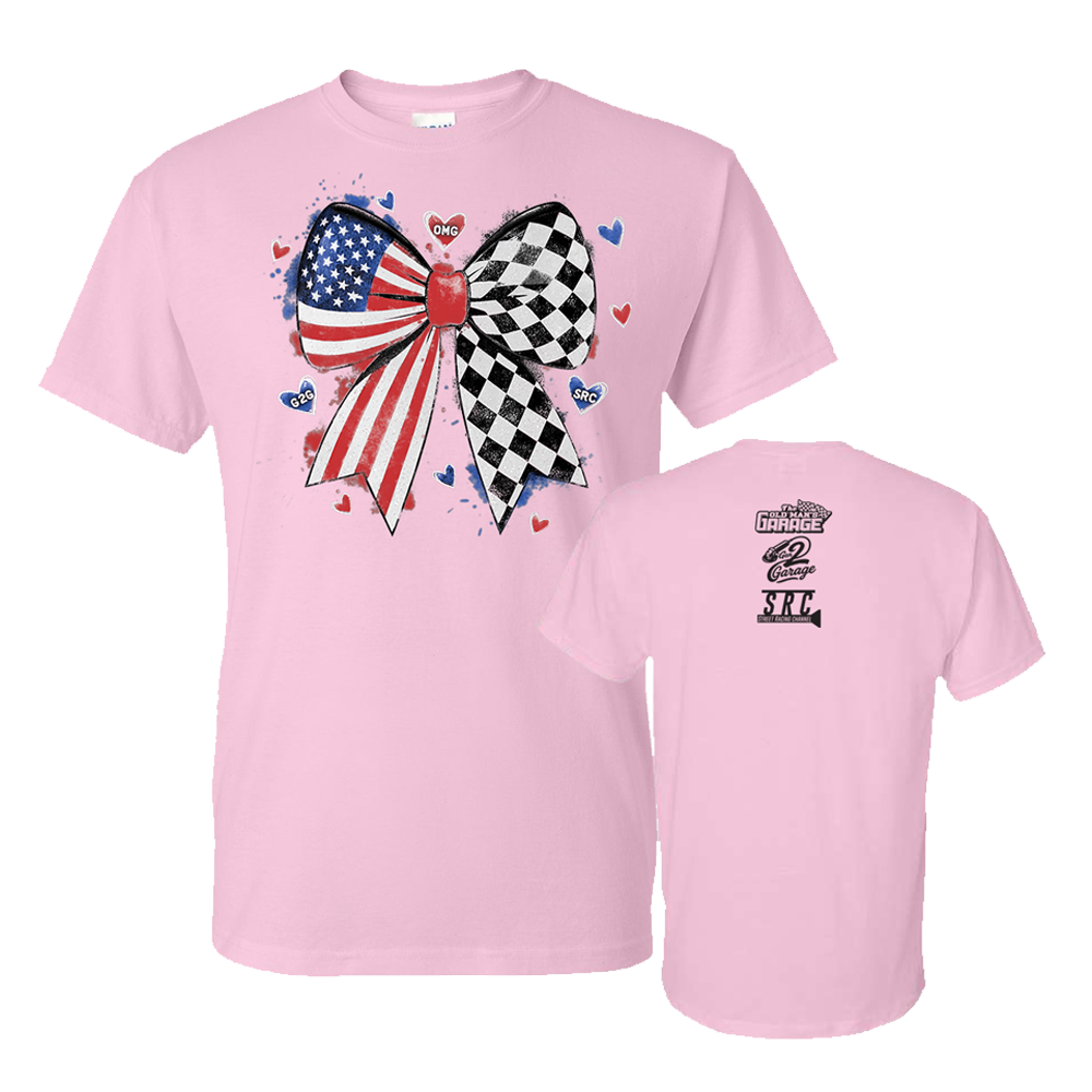 Pink Bow Flag Glitter T-Shirt Main image