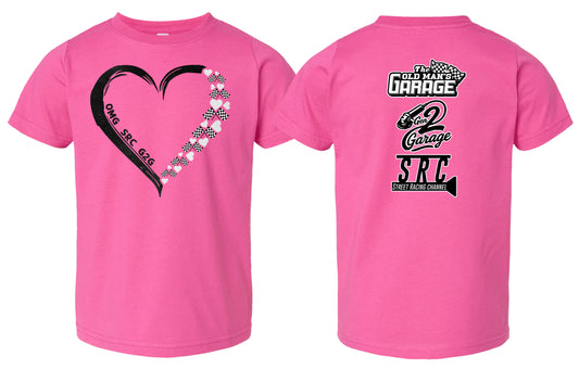 Youth Girls Glitter Heart T shirt