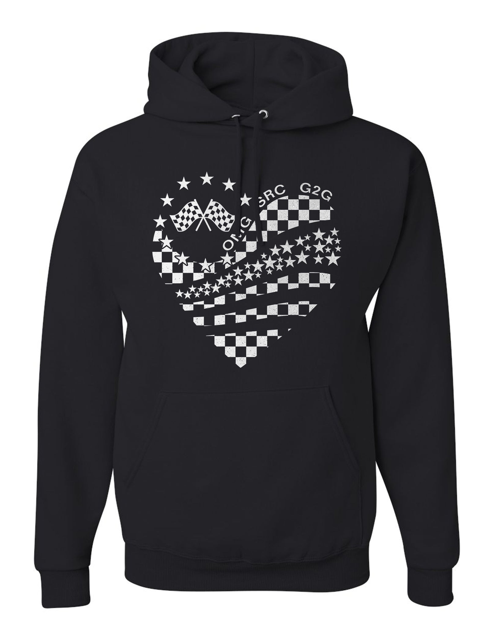 Glitter Checkered Heart Hoodie