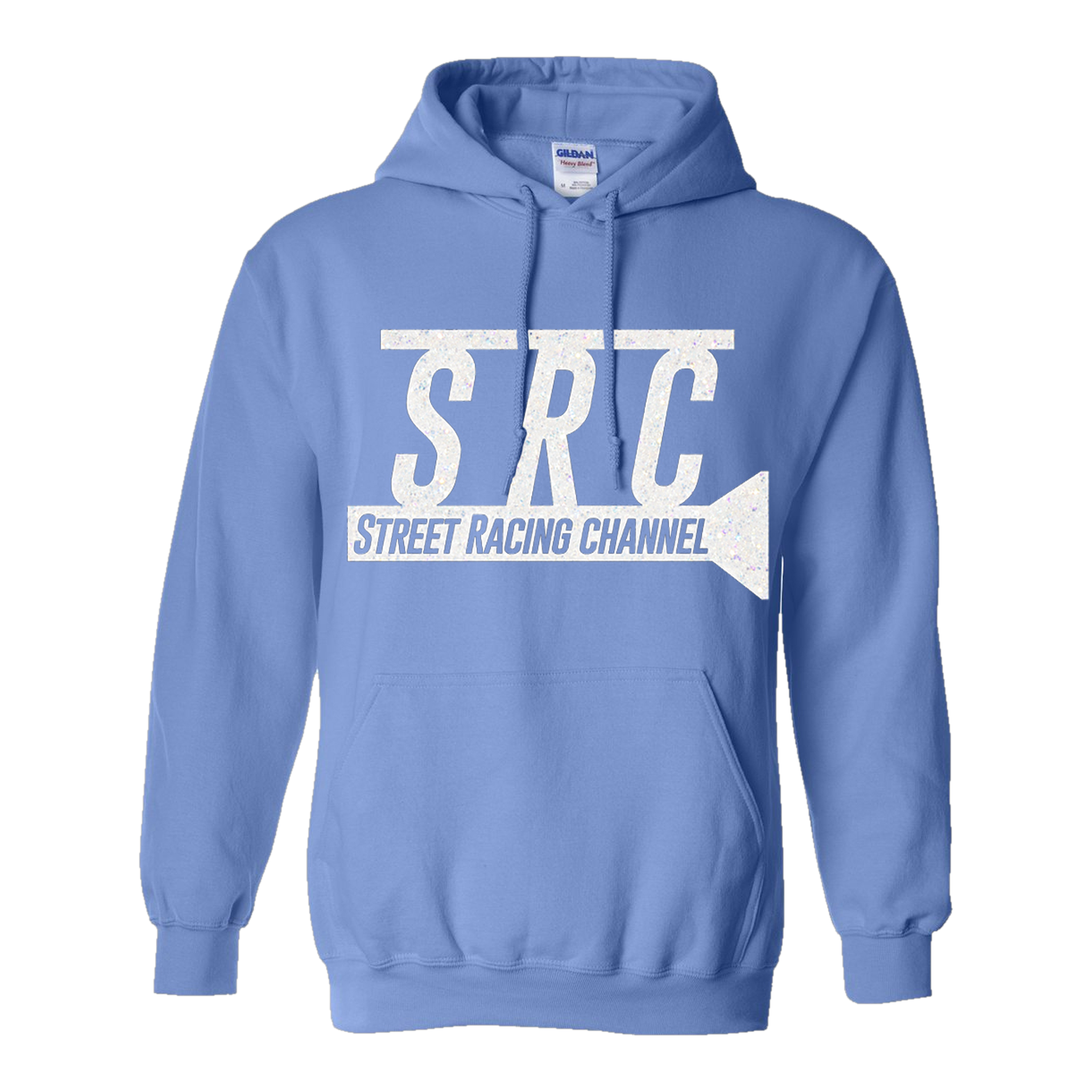 Pink or Blue SRC Hoodie with White Glitter Logo