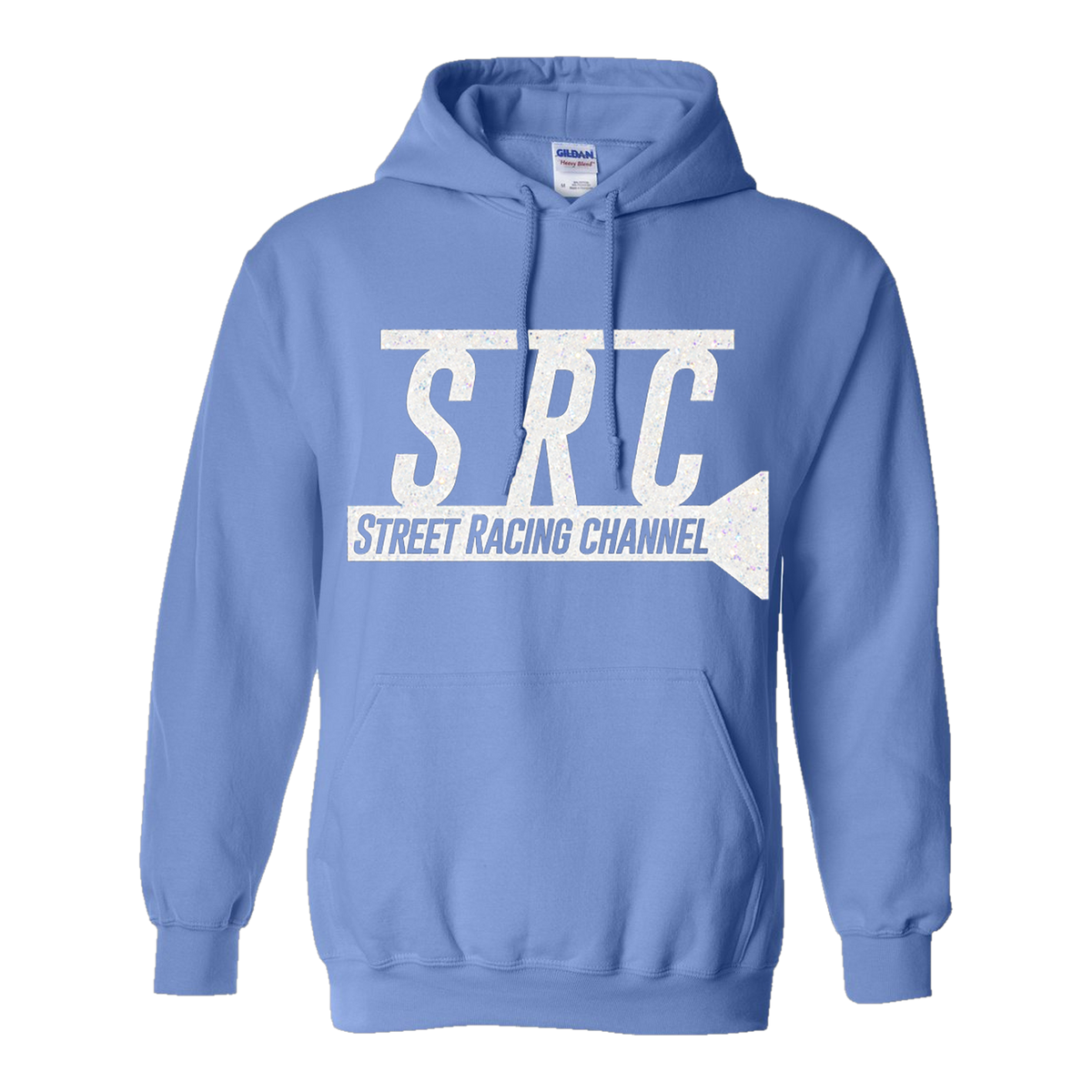 Pink or Blue SRC Hoodie with White Glitter Logo Main image