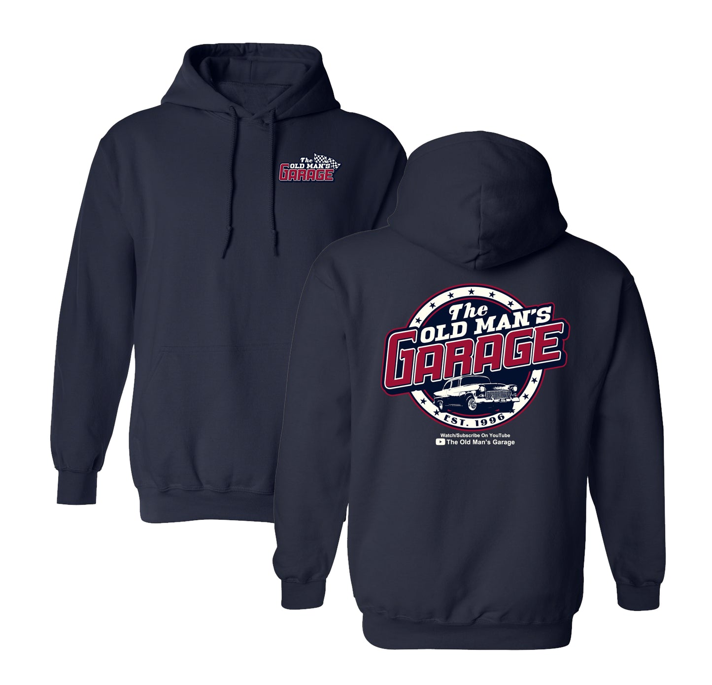 Old Man's Garage - Navy Hoodie - PRE ORDER